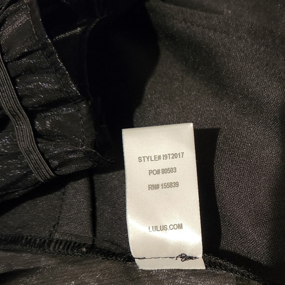 Lulu's Master of Style Black Puff Sleeve Cropped Wrap Top XS Bow Sheer Goth - Picture 11 of 14